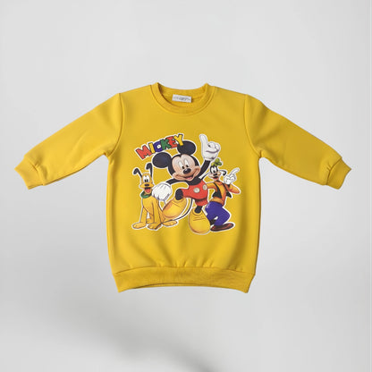 Kids Sweatshirt – Mickey Mouse, Goofy & Pluto Printed Winter Sweatshirt (4 Colors)