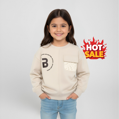 B-Print Kids Fleece Sweatshirt with “Vitamin Sea” Back Design