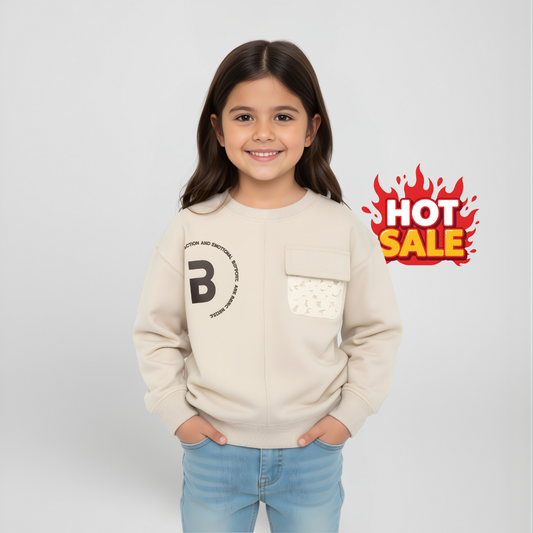 B-Print Kids Fleece Sweatshirt with “Vitamin Sea” Back Design