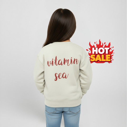 B-Print Kids Fleece Sweatshirt with “Vitamin Sea” Back Design