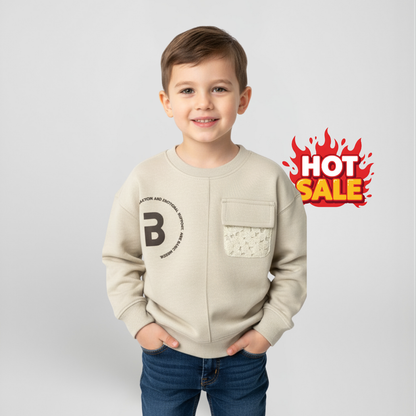 B-Print Kids Fleece Sweatshirt with “Vitamin Sea” Back Design