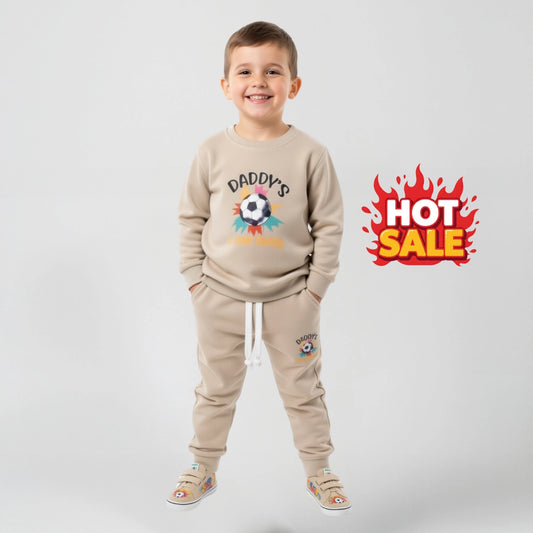 Daddy’s Little Football Buddy Kids Fleece Sweatshirt ⚽ | Cozy Sports-Inspired Outfit