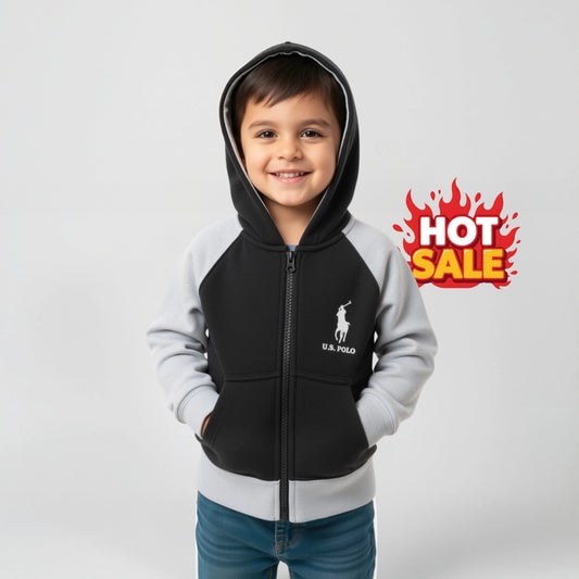 Boys Colorblock Fleece Zipper Hoodie