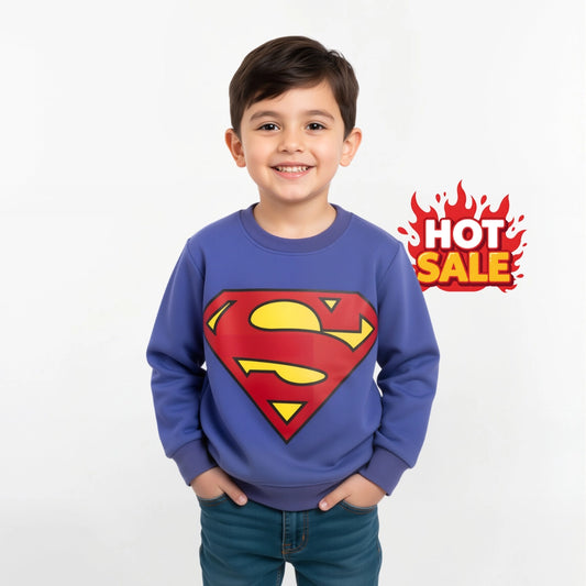 Superman Logo Kids Fleece Sweatshirt 🦸‍♂️ | Cozy Hero-Inspired Design