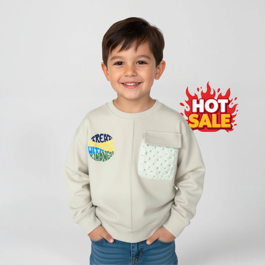 Treat People With Kindness Kids Fleece Sweatshirt 🌈 | Soft & Positive Vibes Top