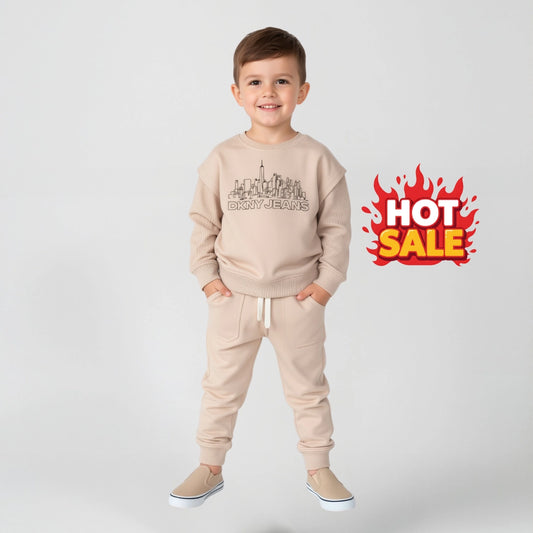DKNY Kids Fleece Two-Piece Set 🏙️ | Sweatshirt & Jogger Outfit